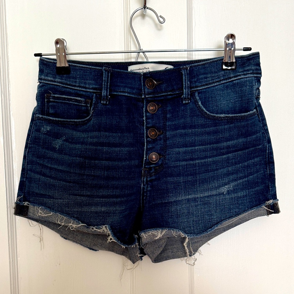 Abercrombie & Fitch Dark Blue Jean Shorts